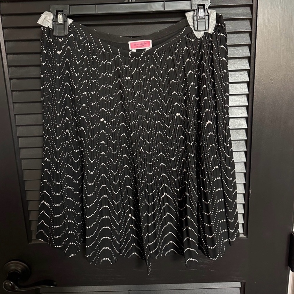 Kate Spade Black and White Pleaded Skirt